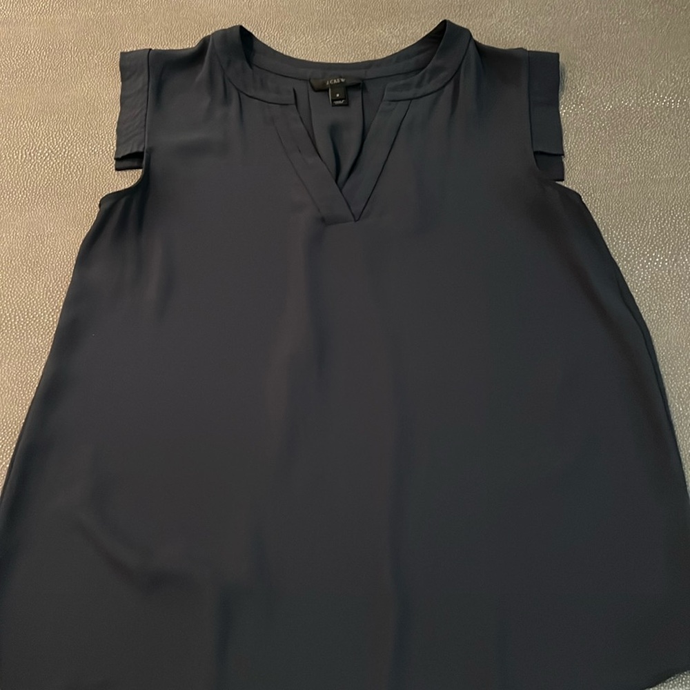J Crew Navy blouse 2 EUC